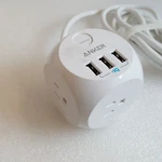 Anker A2763 3-OUTLET Power Strip With Usb Ports White. Fixed Price $17.86.