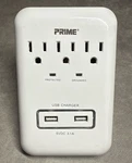 Prime 3-OUTLET Surge Protector 3.1A Usb Charger White Wall Tap Power Strip. Fixed Price $29.19.
