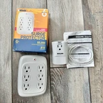 Woods 1875W 125V 15A 810 Joules 6-OUTLET Surge Protector & Philips G8L1P Single. Fixed Price $18.84.