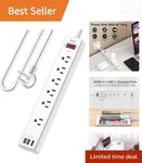 Reliable 6 Ft Surge Protector Extension Cord With 3 Usb Ports For Home & Office. Fixed Price $25.34.