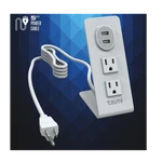 Tzumi Surge Protector Power Stand 2 Outlets Usb, 5 Ft Cord, White. Fixed Price $18.99.