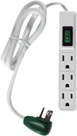 Go Green Power Inc. 2.5FT 3-OUTLET Strip Compact, Durable, Ideal White. Fixed Price $8.50.