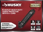 8 Ft. 14/3 Heavy Duty 6-OUTLET 2100 Joule Surge Protector, Black. Fixed Price $26.99.