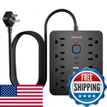 Bawmwim Surge Protector Power Strip, 8 Outlets, Usb Ports, Flat Plug, 6FT Cord. Fixed Price $25.84.