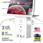 Overtime Wall Surge Protector, 8 And 3 Usb Ports - White. Fixed Price $44.99.