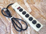 6 Outlet Grounded Electrical Plug Ac Power Strip Woods 799 All Metal Body. Fixed Price $11.99.
