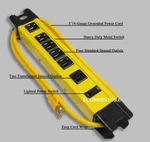 Ul 125V 15AMP 1875 Watt Six Outlet Metal Power Strip On/off Switch Yellow Jacket. Fixed Price $25.99.