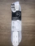Decor Cordinate 8FT. 2.4 Braided 3 Polarized Outlet Extension Gray/white. Fixed Price $8.99.