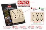 Ul Listed 6-OUTLET Wall Tap Extender Grounded Center Anchor Surge Protector 6X. Fixed Price $18.50.