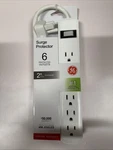 6 Outlet Surge Protector, 2 Ft Extension Cord, Power, 450 Joules, White-black. Fixed Price $18.99.