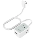 Small Flat Plug Power Strip Tessan Ultra Thin Extension Cord With 3 Usb Wall. Fixed Price $25.38.