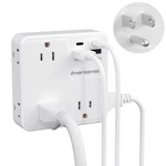 Multi Plug Outlet Extender With Usb, Amerisense No Surge Protector, White. Fixed Price $20.41.