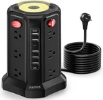 Surge Protector Power Strip Tower With 5 Usb Ports And Night LIGHT,10FT Extensio. Fixed Price $40.99.