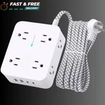 Surge Protector Power Strip 8 Widely Outlet Extender 4 Usb Ports 5FT Cord. Fixed Price $19.95.