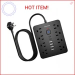 Bawmwim Surge Protector Power Strip, 8 OUTLETS(1250W/10A), 6 Usb Charging Ports(. Fixed Price $27.52.