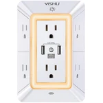 Multi Plug Outlet Surge Protector Yishu 3 Sided Power Strip With 6 Ac. Fixed Price $17.05.