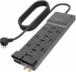Belkin 12-OUTLET Surge Protector Power Strip 10FT Cord Coax Ethernet Phone Black. Fixed Price $31.99.