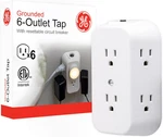 6-OUTLET Extender, Grounded Wall Tap, Reset Button, Circuit Breaker, Adapter Spa. Fixed Price $17.09.