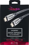 Rocketfish High Speed Hdmi Ft Cable With Ethernet RF-G1167. Fixed Price $7.19.