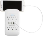 6 Ac Outlets + 4 Usb Ports Wall Tap Charging Station With Device Shelf. Fixed Price $30.77.