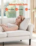 Loveseat Sofa, 69-INCH Small Couch For Living Room, White. Fixed Price $290.86.