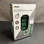 Woods Outdoor Yard Stake Photocell Built-in Timer 13547WD Christmas Lights. Fixed Price $29.97.
