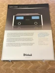 Original MCINTOSH-MPC1500 Power Controller Product Spec Insert D1027. Fixed Price $17.95.