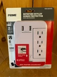 Prime 6-OUTLET Wall Tap With 1,200-JOULE Surge Protection And Dual Usb Charger,. Fixed Price $27.99.