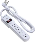 Wall Power Outlet Strip 4 Mountable With Switch 3FT. Fixed Price $18.99.