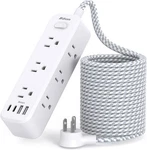 Mifaso Extension Cord, Surge Protector Power Strip, Long With 9 Outl. Fixed Price $30.38.