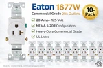 10 X Eaton White Amp 125V Single Receptacle Outlets Nema 5-15R. Fixed Price $29.99.