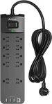 Power Strip - Addtam Surge Protector With 10 Outlets And 4 Usb 6 Ft, Black. Fixed Price $34.70.