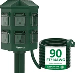 Outdoor Power Strip Waterproof, 90 Ft Heavy Duty Extension Cord, 6 Grounded Outl. Fixed Price $149.99.