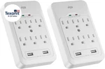 6-OUTLET Surge Tap, Usb Ports (3.4A), 980 Joules Protector, White (2 Pac. Fixed Price $36.28.