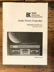 Dak Ind. HTX-500 Audio Power Controller Owner / User Manual *original*. Fixed Price $14.97.