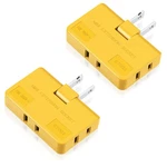 Etwincoo 3 Way Flat Plug ADAPTER-2 Prong Swivel Indoor Mini One Size, Yellow. Fixed Price $11.99.