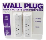 Tech 2 Wall Plug With 9 Outlets & Usb Ports. Fixed Price $20.99.