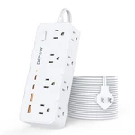 Depow 2 Prong Power Strip 10FT Cord 8 Ac Outlets 4 Usb Ports 1700J Surge Protect. Fixed Price $44.98.