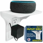 Beratek Power Perch Wall Outlet Shelf With Cord Single 1 Pack, White. Fixed Price $28.99.