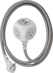 360 Electrical 6FT Outlet Habitat Braided Extension Cord W/ 2 Usb, Titanium. Fixed Price $24.99.