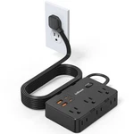 Flat Plug Power Strip Surge Protector, 5FT Ultra Thin Extension Cord With 4 U.... Fixed Price $19.43.