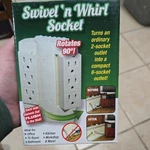 Swivel 'n Whirl Socket 6-PLUG Intertek Item No 02288 Rotates 90 Brand-new Box. Fixed Price $8.00.