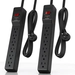 2 Pack Power Strip Surge Protector 4 Ft, 6-OUTLET, 980 Joules, Flat Plug, Wal.... Fixed Price $37.15.