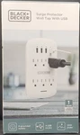 Black+decker White 6 Grounded Outlets Surge Protector With 4 Usb Charging Ports. Fixed Price $8.97.