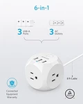 Anker Usb Travel Power Strip 321 Charging Station 8FT Cord - White. Fixed Price $30.54.