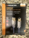 Monster Usb 3.0 Ultra High Speed Cable Compatible With Printer, Laptop, Computer. Fixed Price $8.00.