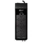 Commercial Electric HDC1206NCU Ft. Surge Protector W/ Coax & Usb RJ45, Black. Fixed Price $49.95.