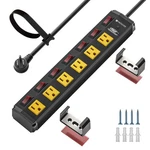 Crst Outlet Metal Heavy Duty Power Strip With Individual Switches, 6FT Wall.... Fixed Price $46.10.