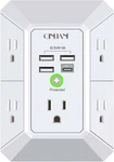 Wall Charger, Surge Protector, Qinlianf 5 Outlet Extender With 4 Usb Charging. Fixed Price $14.50.
