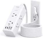 10FT Extension Cord With Multiple Outlets, Flat Plug Power Strip Surge Protector. Fixed Price $23.71.